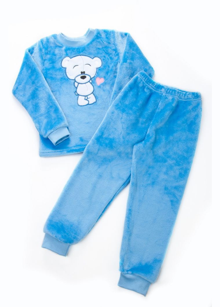 Темно-блакитна піжама для дівчаток 02-2706-23в 104 см Авекстекс