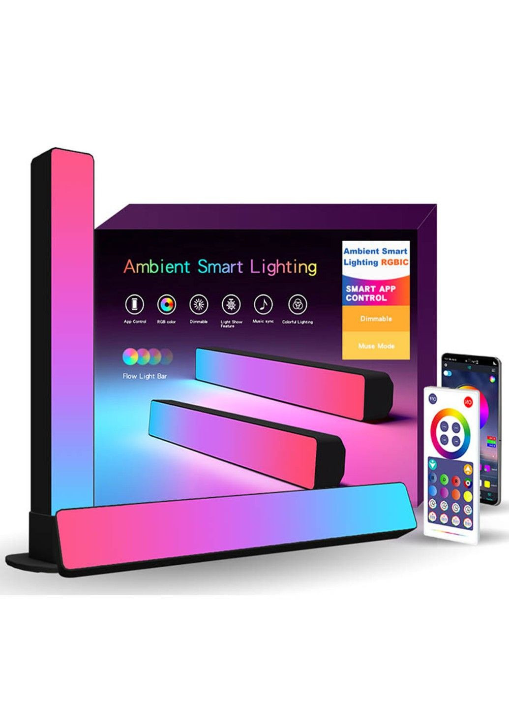 Настільна LED лампа RGB 5V Panel 3 Bluetooth dual pack USB interface with app Epik (294207343)