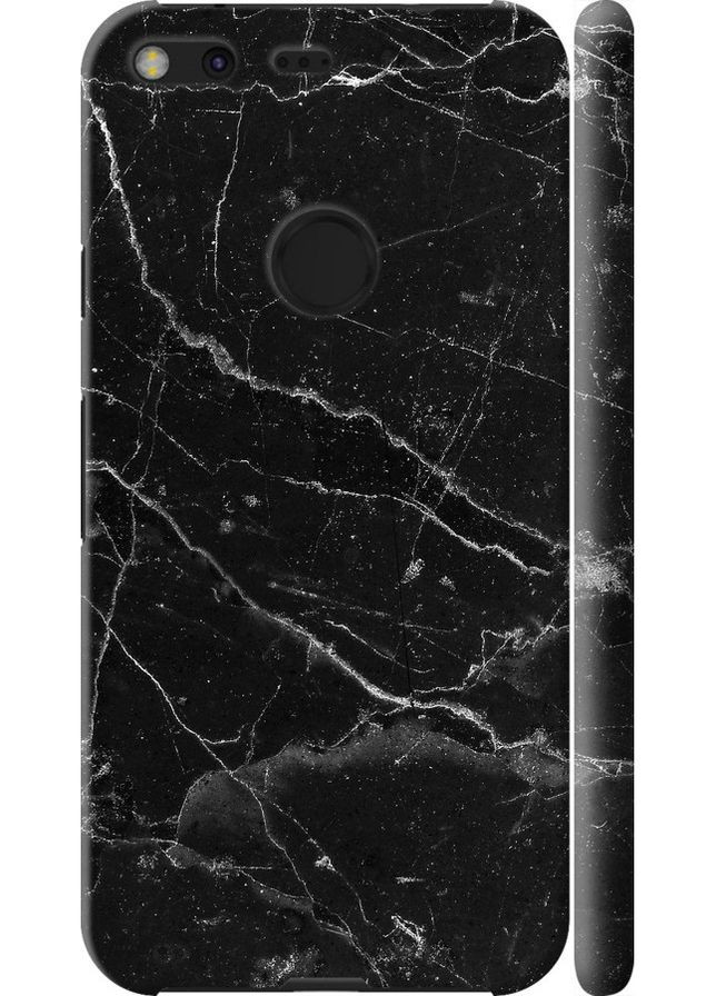 3D пластиковый матовый чехол 'Черный мрамор v2' для Endorphone Google Pixel XL (316654445)