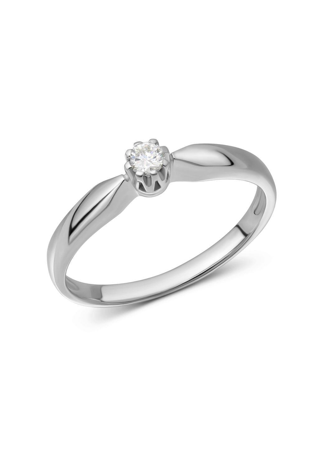 Кольцо с бриллиантом в белом золоте 1К955-0045. Zarina (333834247)