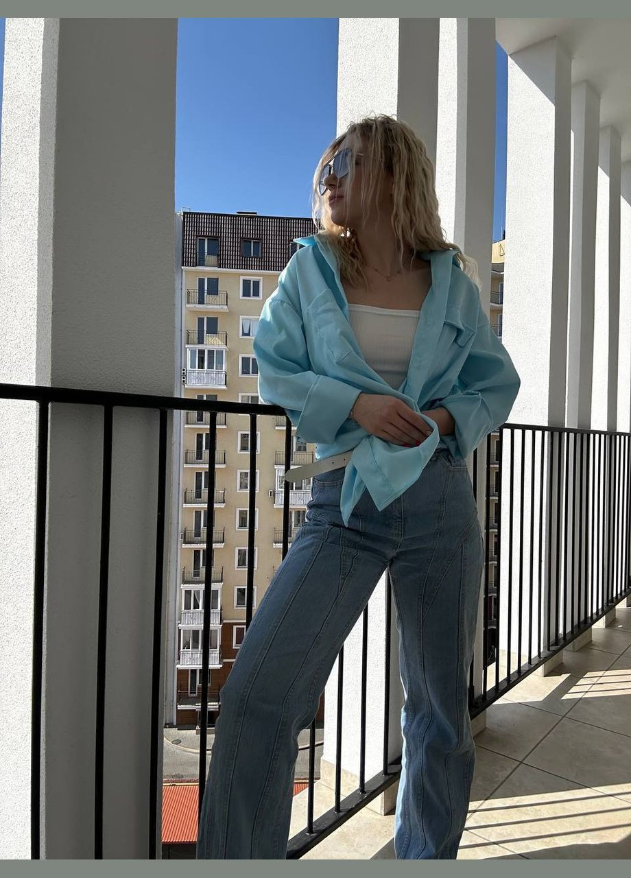 Жіноча oversize сорочка з мікровельвету з майкою в подарунок Vakko (338370334)