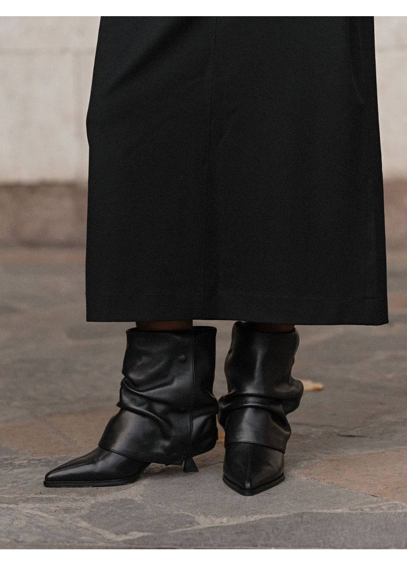 Осенние женские ботинки g025-611 черная кожа MIRATON