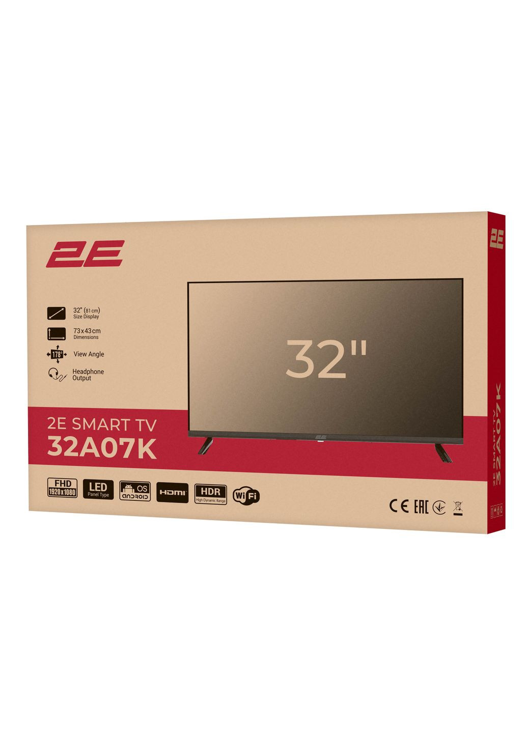 Телевизор 32" -32A07KW LED FHD 60Hz Smart WebOS Black 2E (361965356)