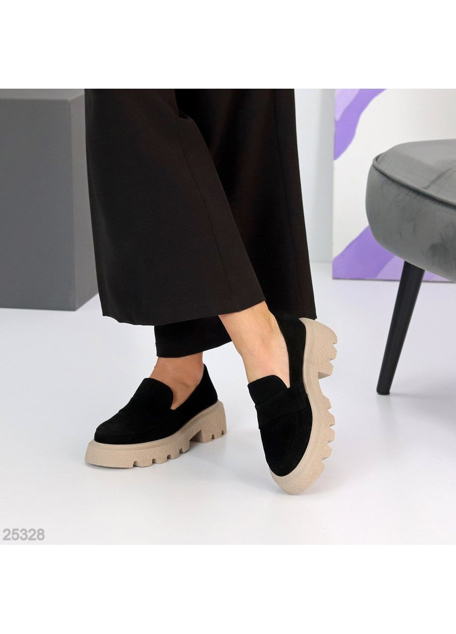 No Brand Лоферы "Marine" черные, замшевые черный з, — (360805948)