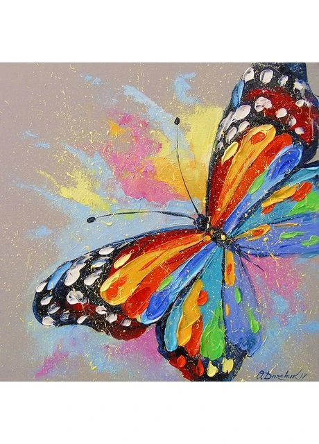 Алмазная мозаика "Go to art" /177143/ "Бабочка" 30*30см Алмазна мозаїка (392426948)