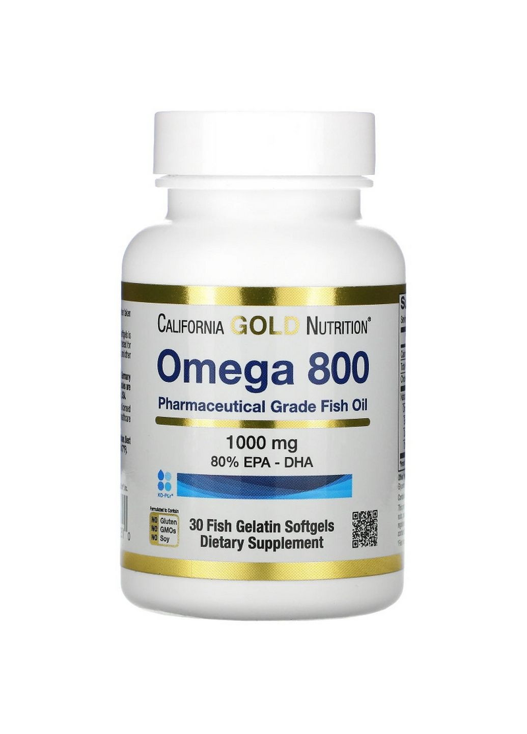 Жирные кислоты Omega 800, 30 рыбных капсул California Gold Nutrition (293478214)