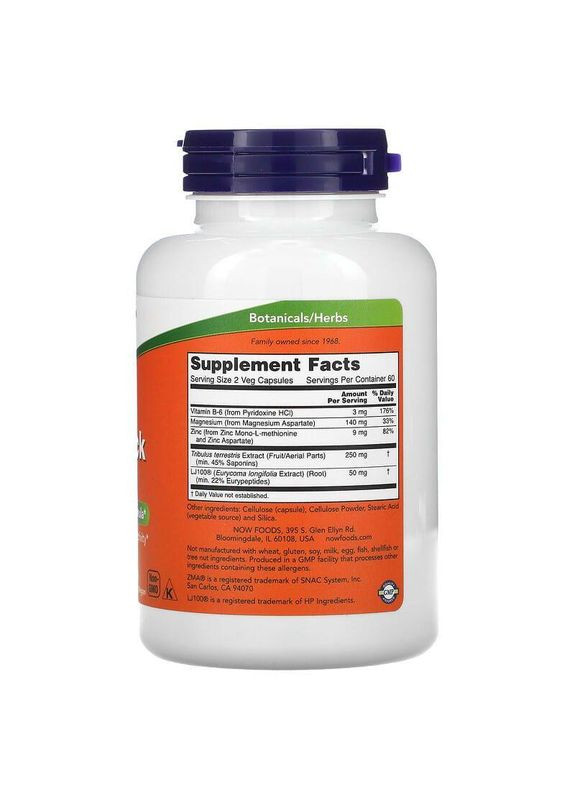 Репродуктивне здоров'я чоловіків TestoJack 100 120 вег капсул Now Foods (357343093)