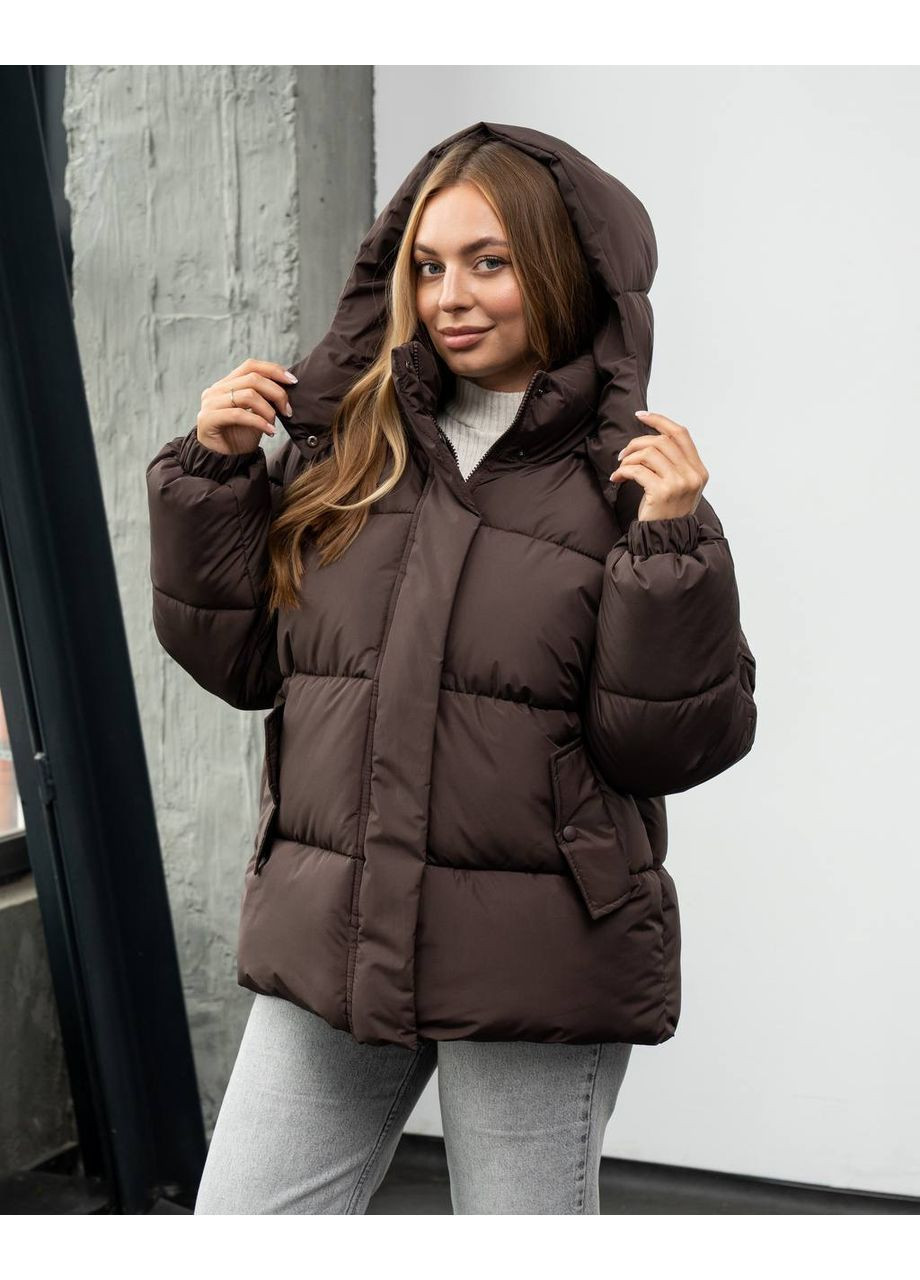 Коричневая женский пуховик ‼️ No Brand