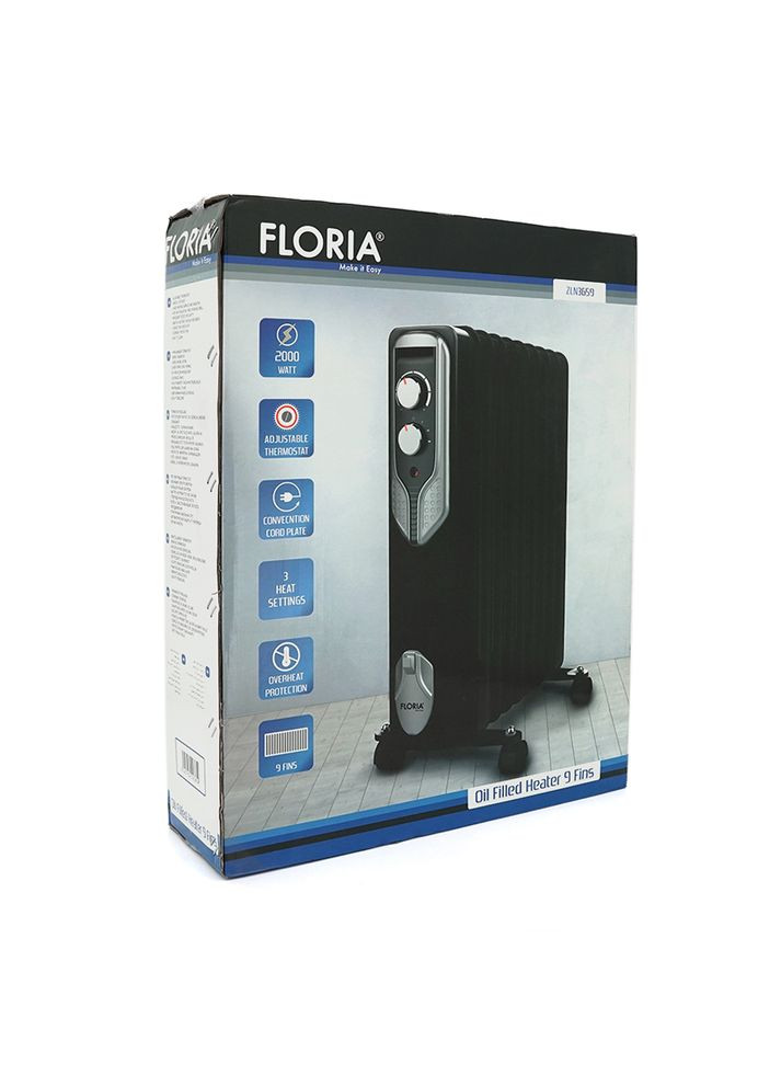 Масляный обогреватель ZLN3659, 2000Вт, 3 режима 800/1200/2000Вт, Box Floria (315435842)