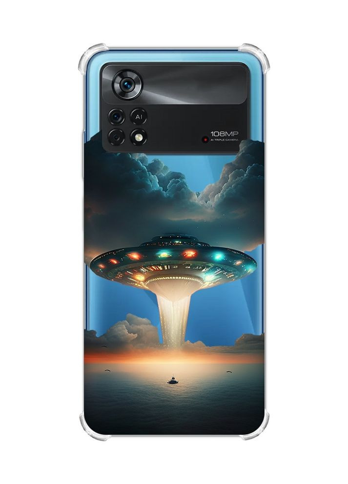 Чохол з потовщеними кутами на Xiaomi Poco X4 Pro 5G Тарілка UFO (принт 241) Creative (359491182)