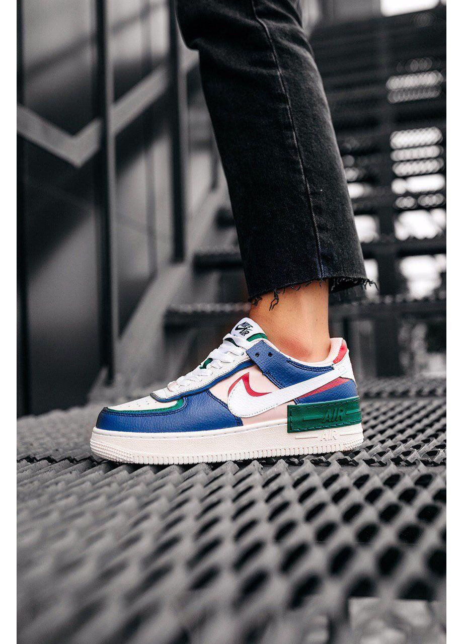 Рожеві Осінні кросівки чоловічі nike air force 1 shadow pink blue найк аір форс 1 преміум No Brand