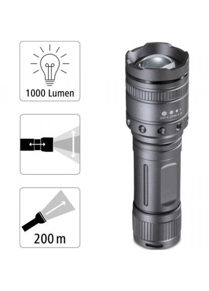 Ліхтарик Hama ultra pro led torch l1000 black (268140707)