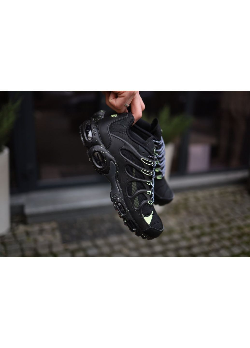 Серые демисезонные кроссовки мужские nike air max tn terrascape plus black green найк аир макс тн плюс No Brand