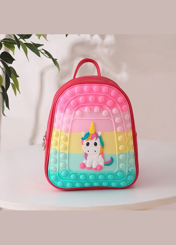 Дитячий рюкзак із єдиноріжкою ПОП ІТ Червоний No Brand (317183521)