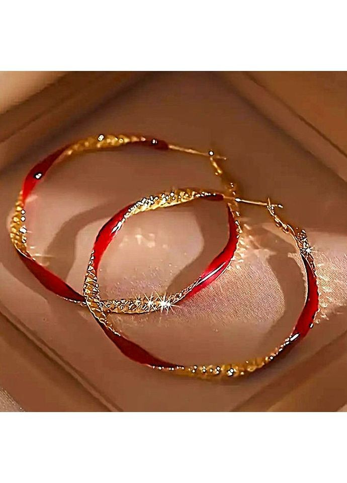 Сережки Кольорові червоно-золтисті кола No Brand (366668038)