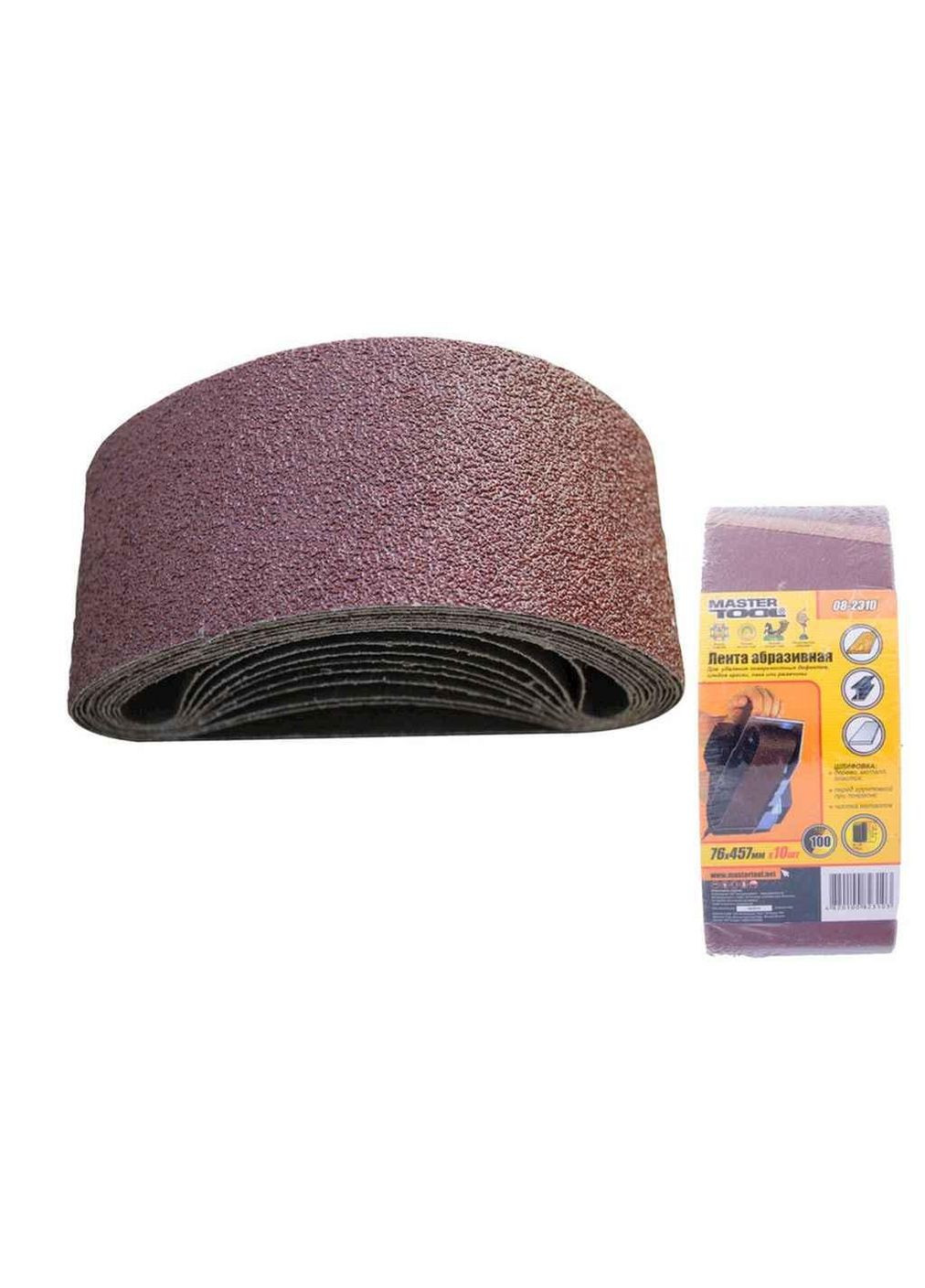 Лента абразивная К100 76*457мм (10шт) 082310 ТМ MASTER TOOL Mastertool (316049157)