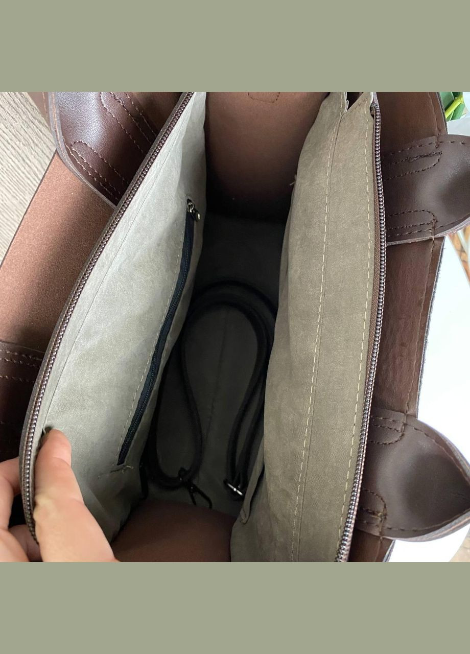 Жіноча сумка замшева через плече з ручками зміїний принт коричнева (sku_817КН) No Brand (330575665)