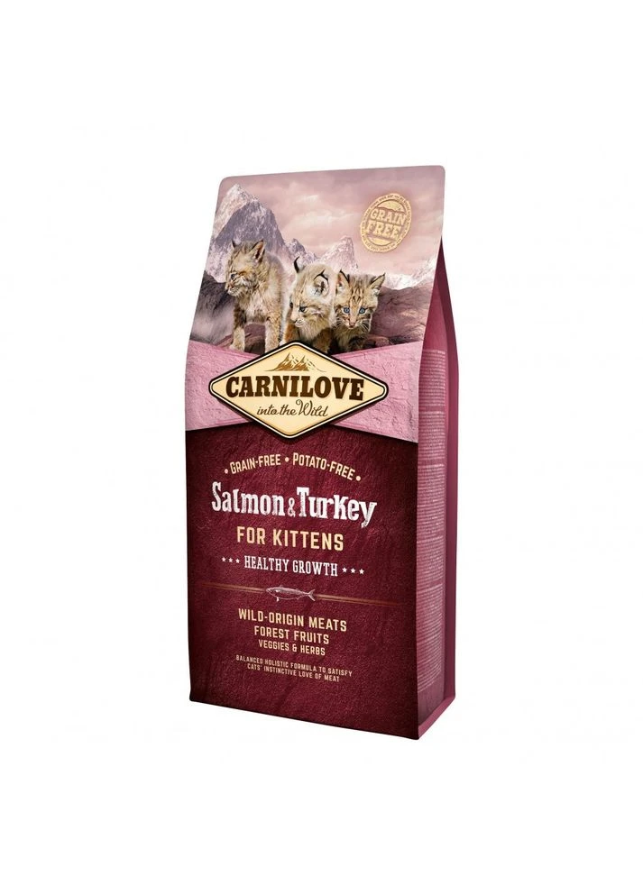 Корм сухий Cat Kitten для кошенят з лососем та індичкою 6 кг Carnilove (380390490)