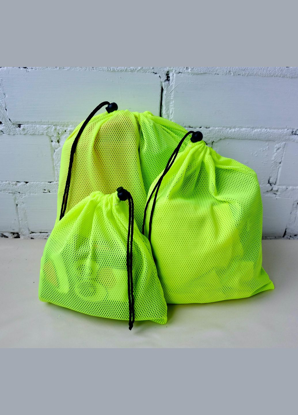 Эко мешочки-органайзеры 3 шт, набор эко пакетов для хранения желтый неон No Brand (329888967)