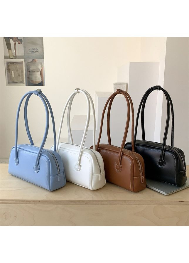 Черная прямоугольная сумка-багет из экокожи с двумя длинными ручками No Brand (362588163)