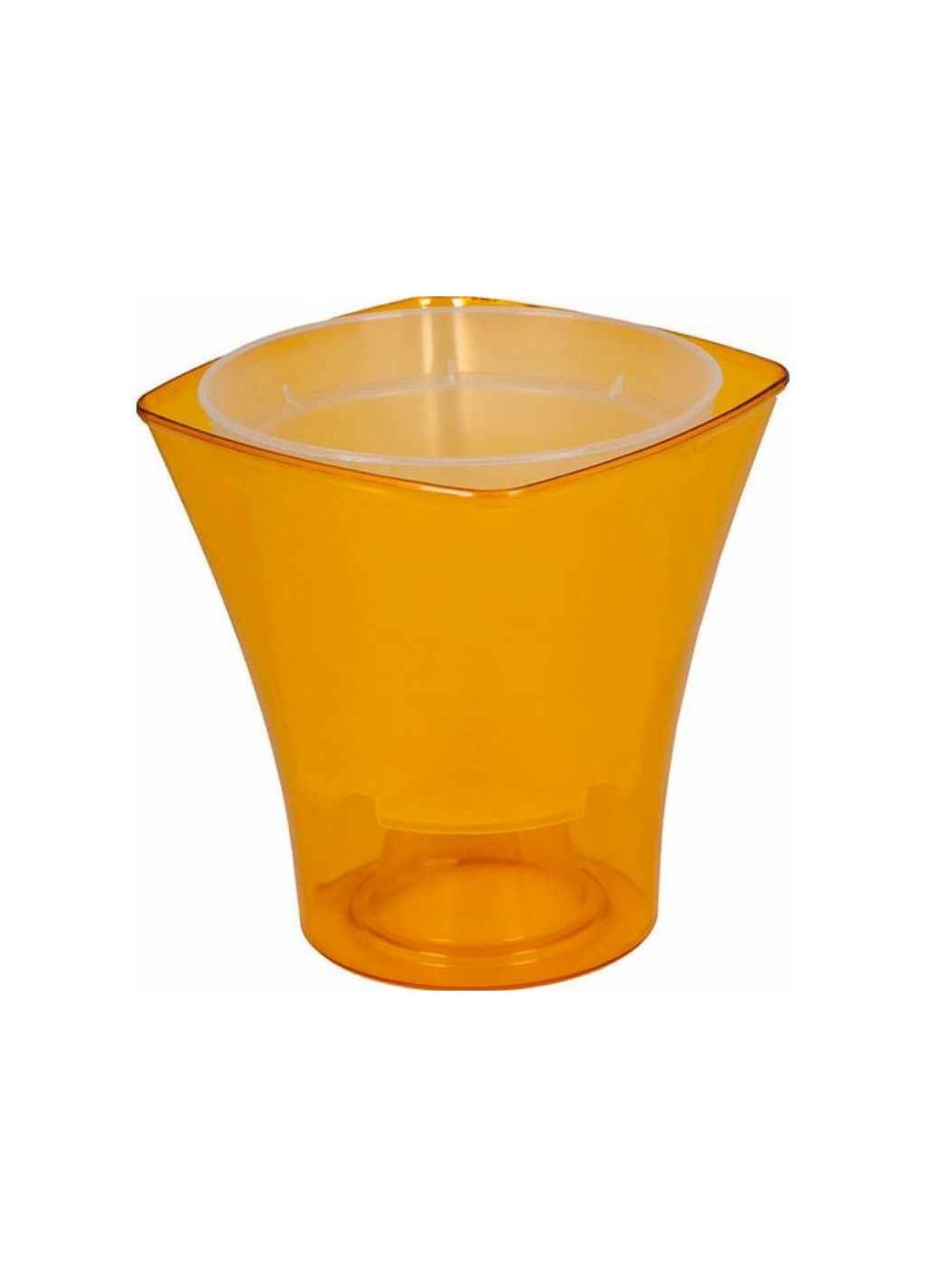 Кашпо зі вставкою 1,5л "Квадро" з горщиком 130мм, помаранчевий Еталон-С (357221843)