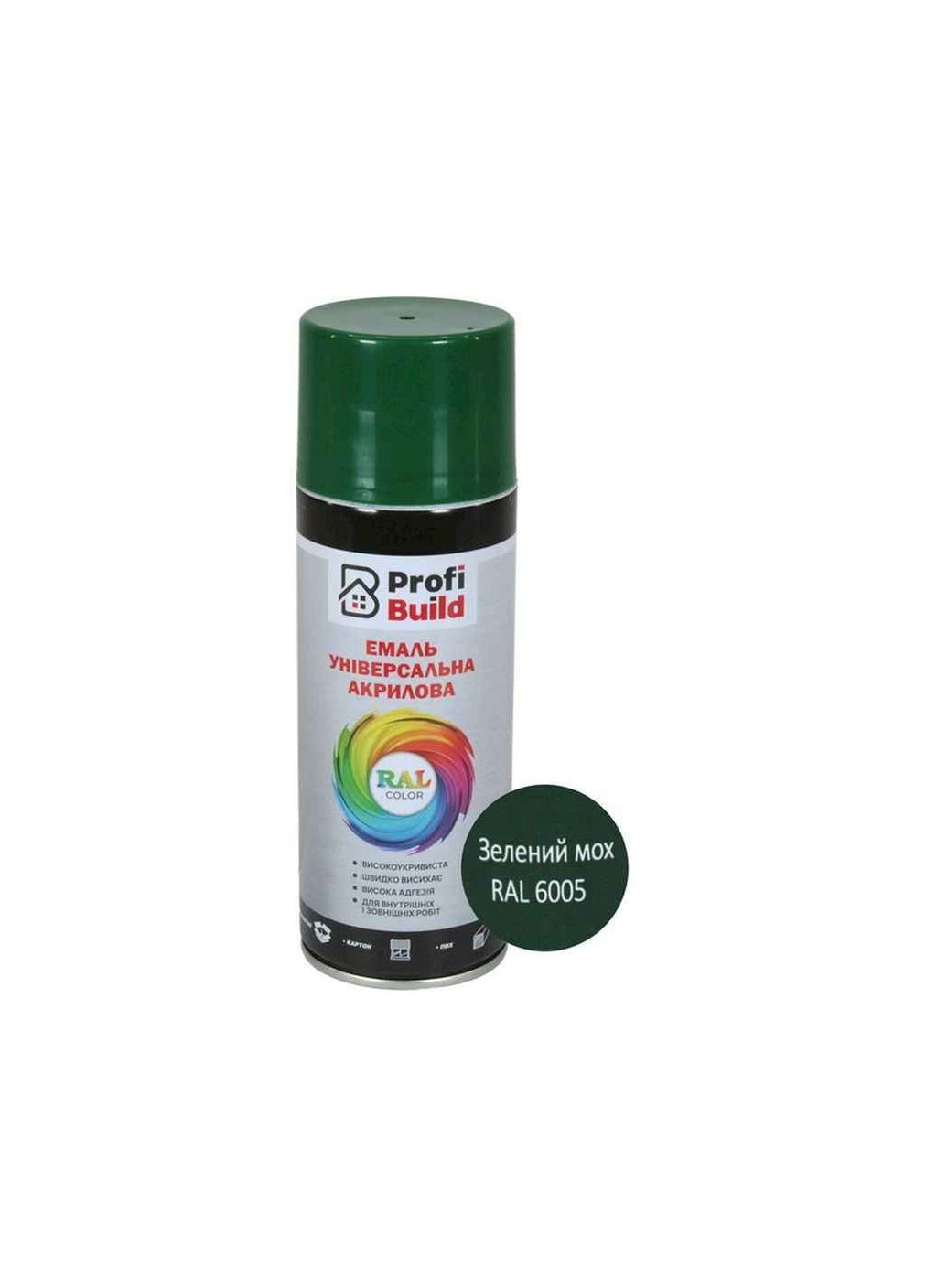 Фарба аерозольна 400мл акрилова універсальна RAL 6005 Profi Build (369145309)