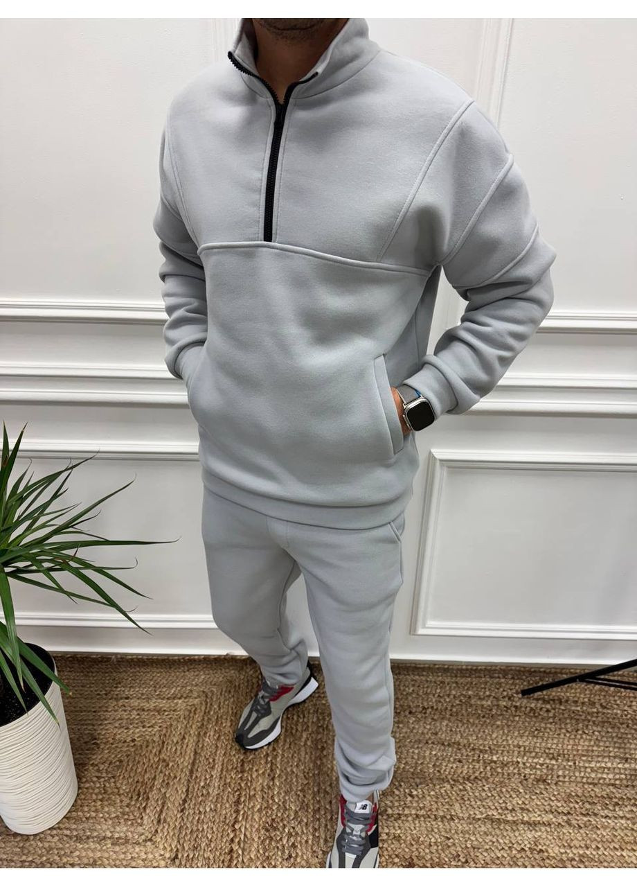 Серый демисезонный костюм двойка кофта и брюки,тринитка на флисе турция Україна