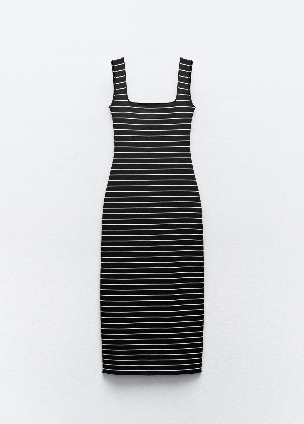 Черное повседневный платье Zara в полоску