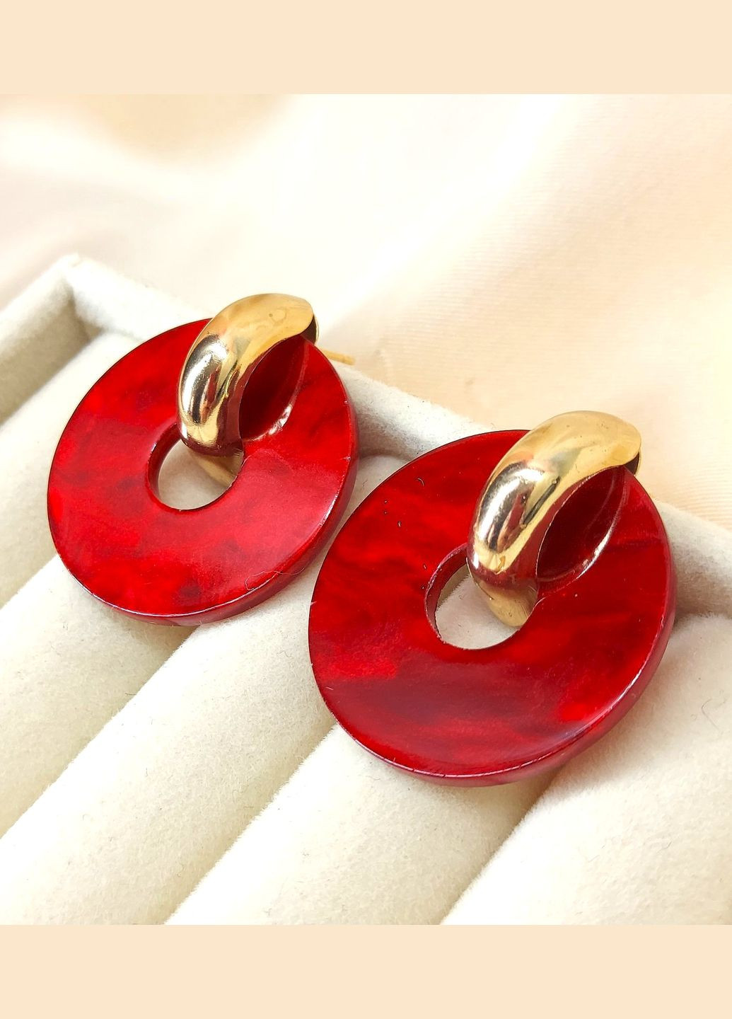 Сережки черные круги No Brand (327274173)