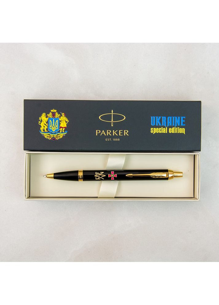 Ручка шариковая IM 17 ARMY Black GT BP Эмблема ВСУ + Трезубец ВСУ 22032_W1015u Parker (361448125)