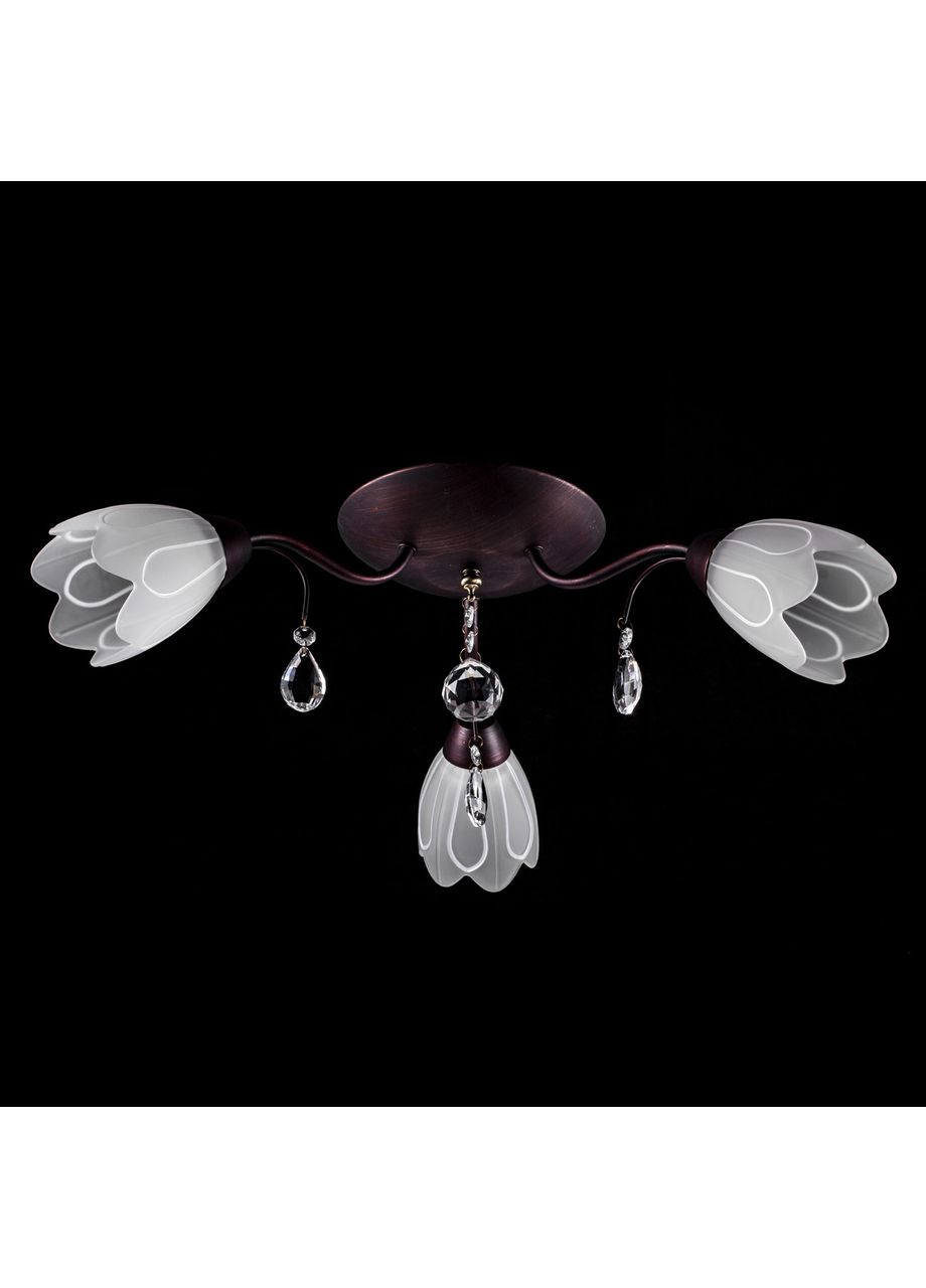 Люстра стельова на 3 лампочки (венге) 11992/3C/CD+WT No Brand (354229735)