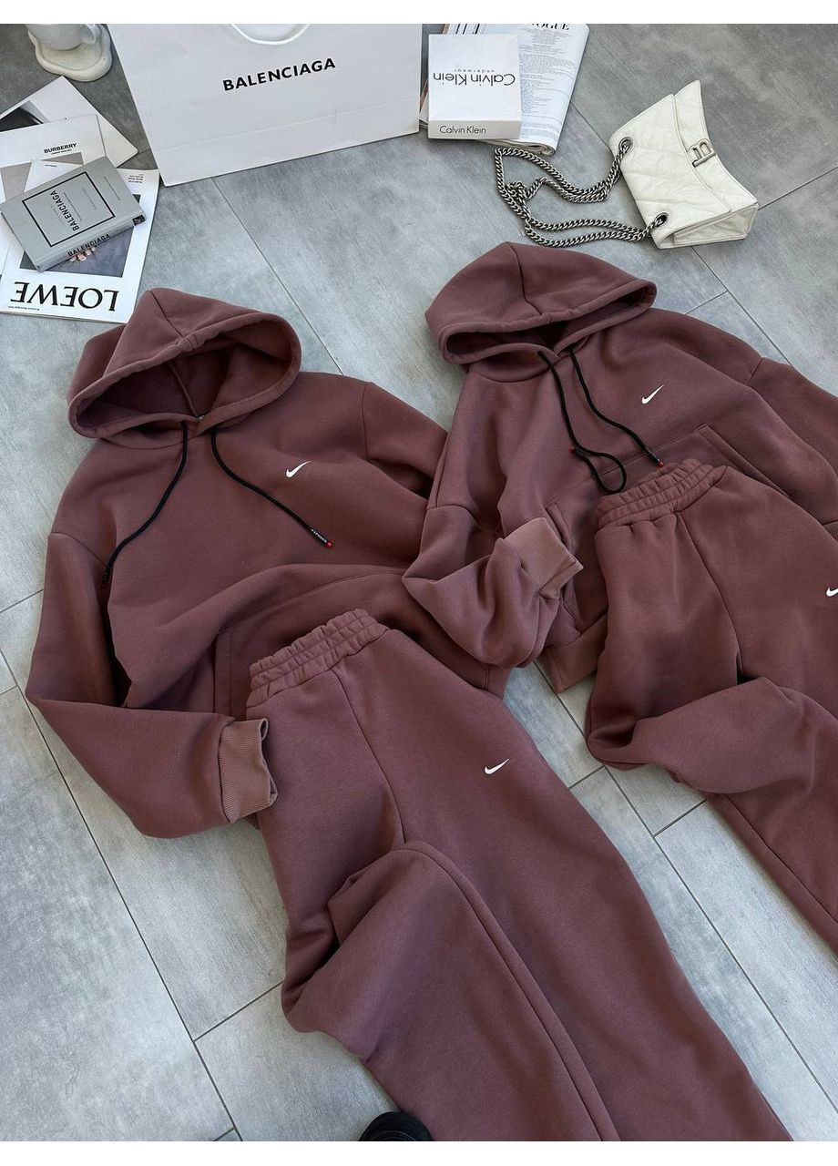 Коричневий демісезонний чоловічий спортивний костюм з худі та штанами брючний Україна