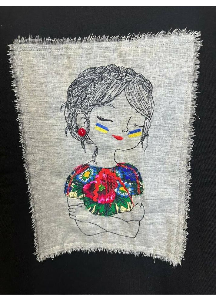 Чорний світшот унісекс з дизайнерським принтом “ляля” nora kvitin mknk2808 Nora Kvittin (363264170)