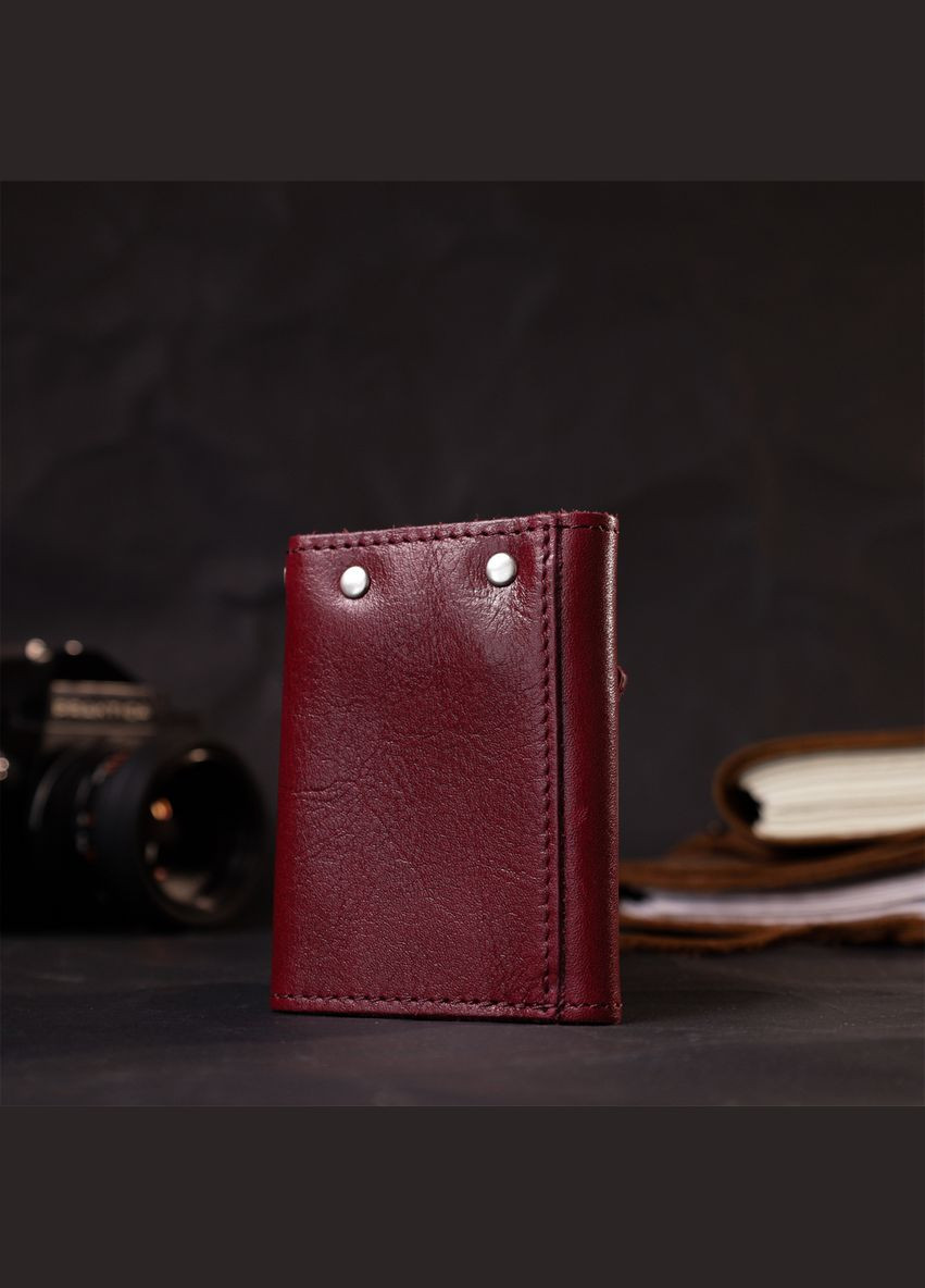 Вместительная женская кожаная ключница 11642 Бордовый Grande Pelle (331907184)