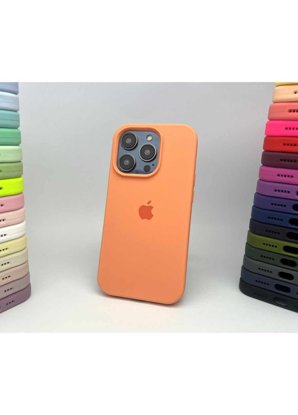 Чохол на 14 PRO Silicone case мікрофібра силіконовий для айфона 14 ПРО Оранжевий Orange cover No Brand (369136897)