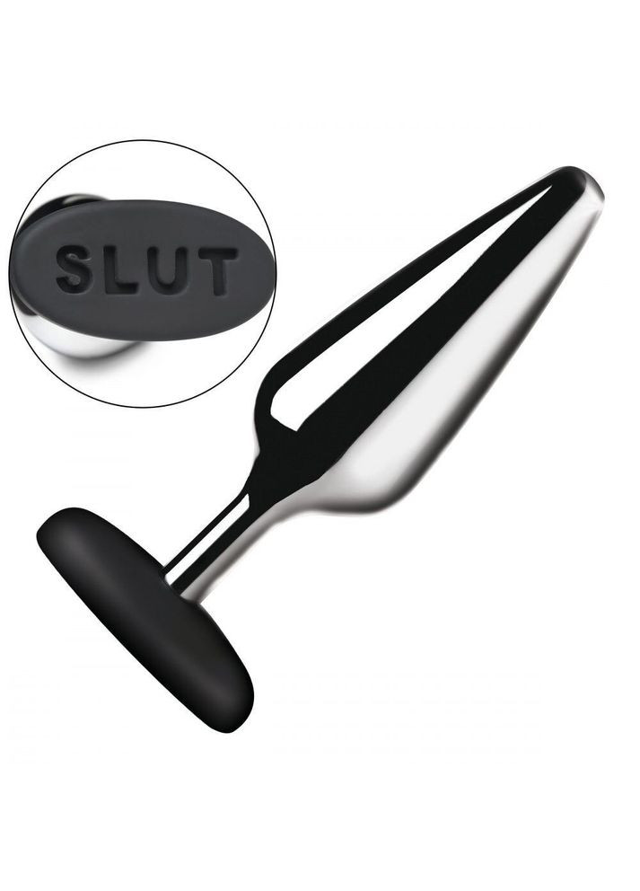 Анальна пробка Butt Slut Metal & Silicone Butt Plug – Silver Master Series (327878335)