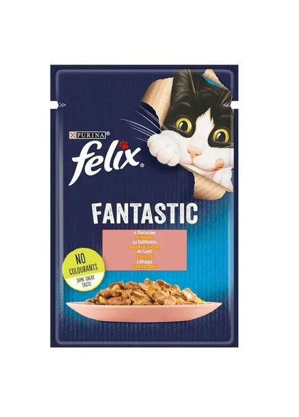 ПАК Влажный корм для кошек Fantastic с лососем 26 шт по 85г Felix (358887977)