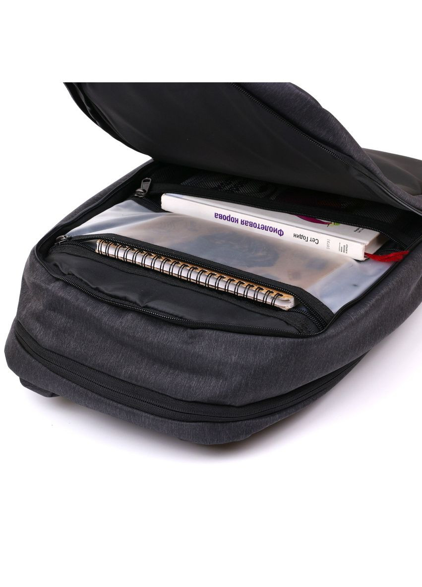 Добротний чоловічий рюкзак із текстилю 20490 Чорний Vintage (328449843)