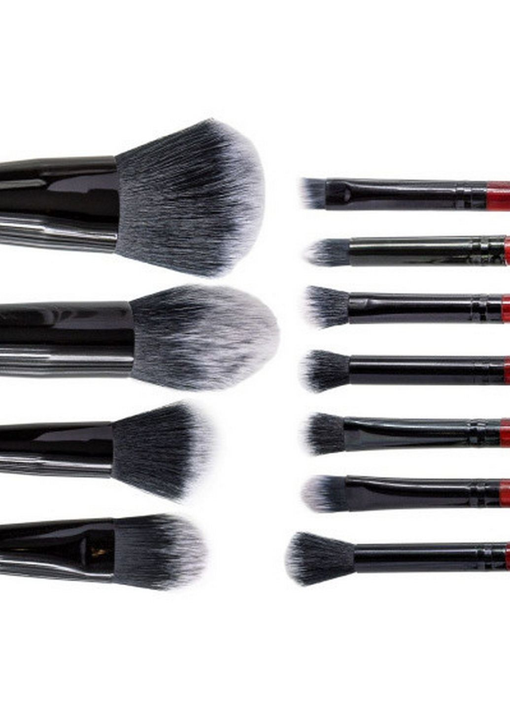 Комплект кисточек для макияжа из 11 инструментов в черно-серебристом клатче mb-289 MaxMar (282583911)