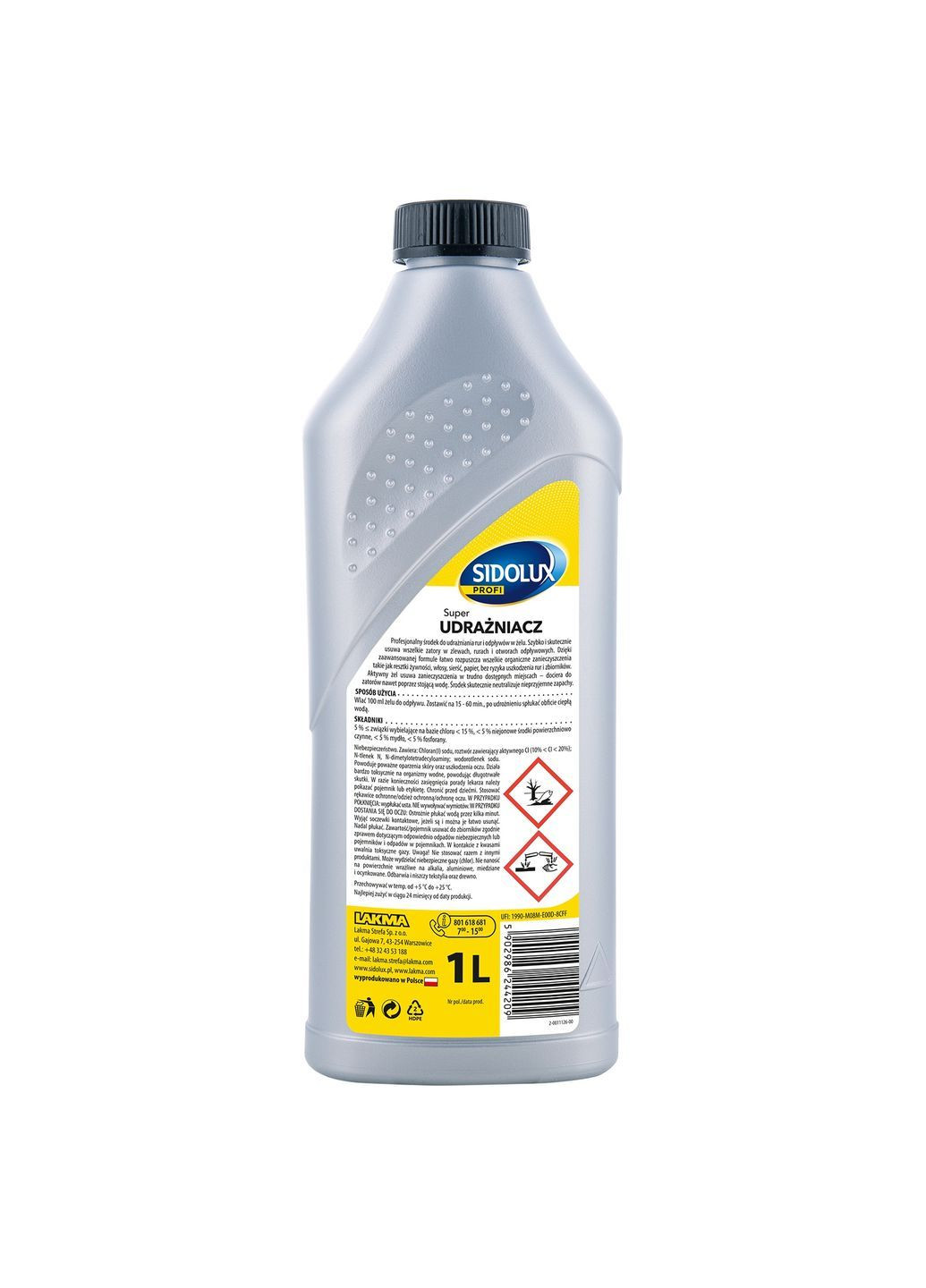 Гель для чищення труб Profi, 1 л Sidolux 5902986244209 (370269129)