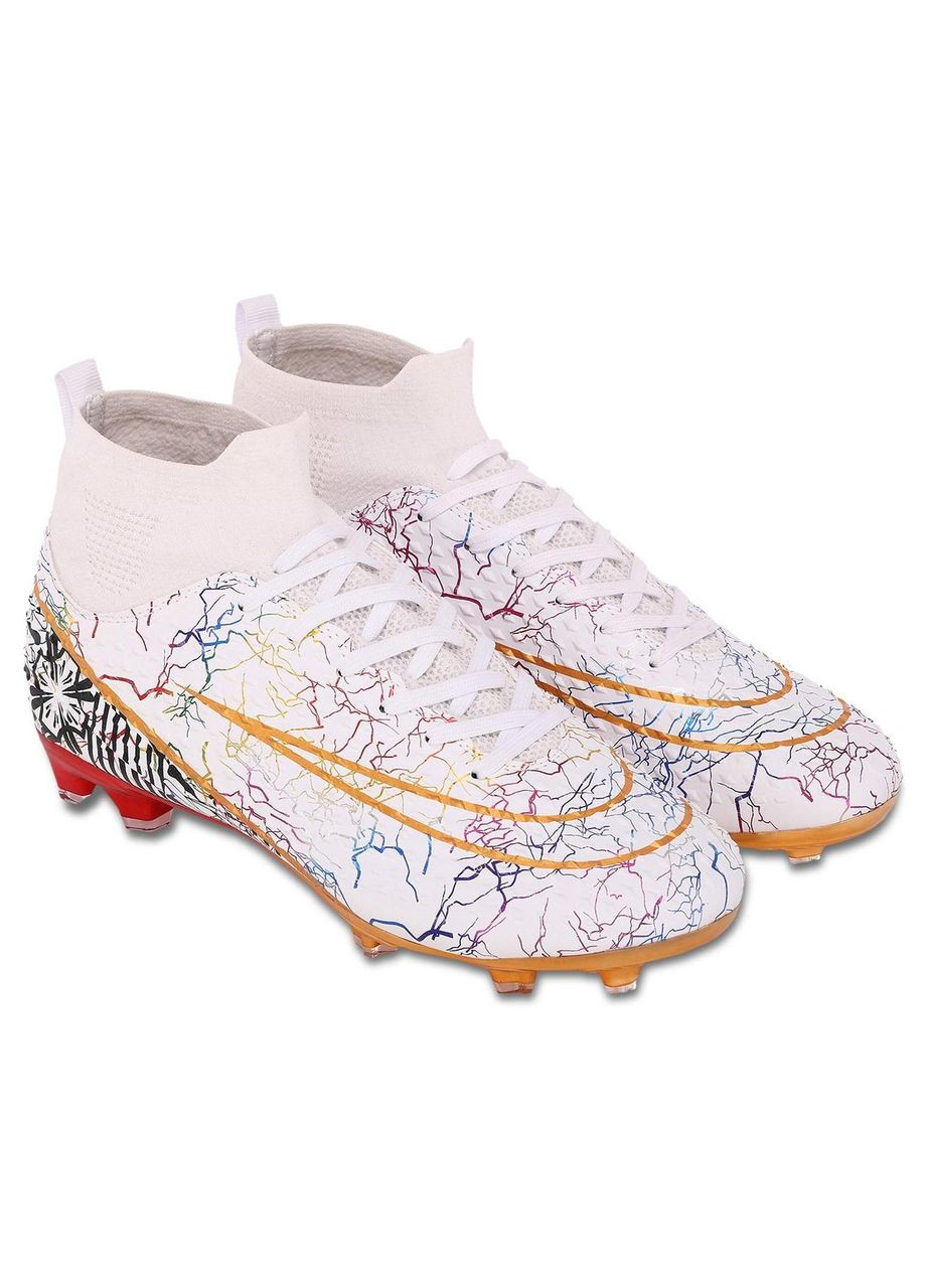 Белые бутсы футбольные с носком 2077-40-45-1 размер SP-Sport