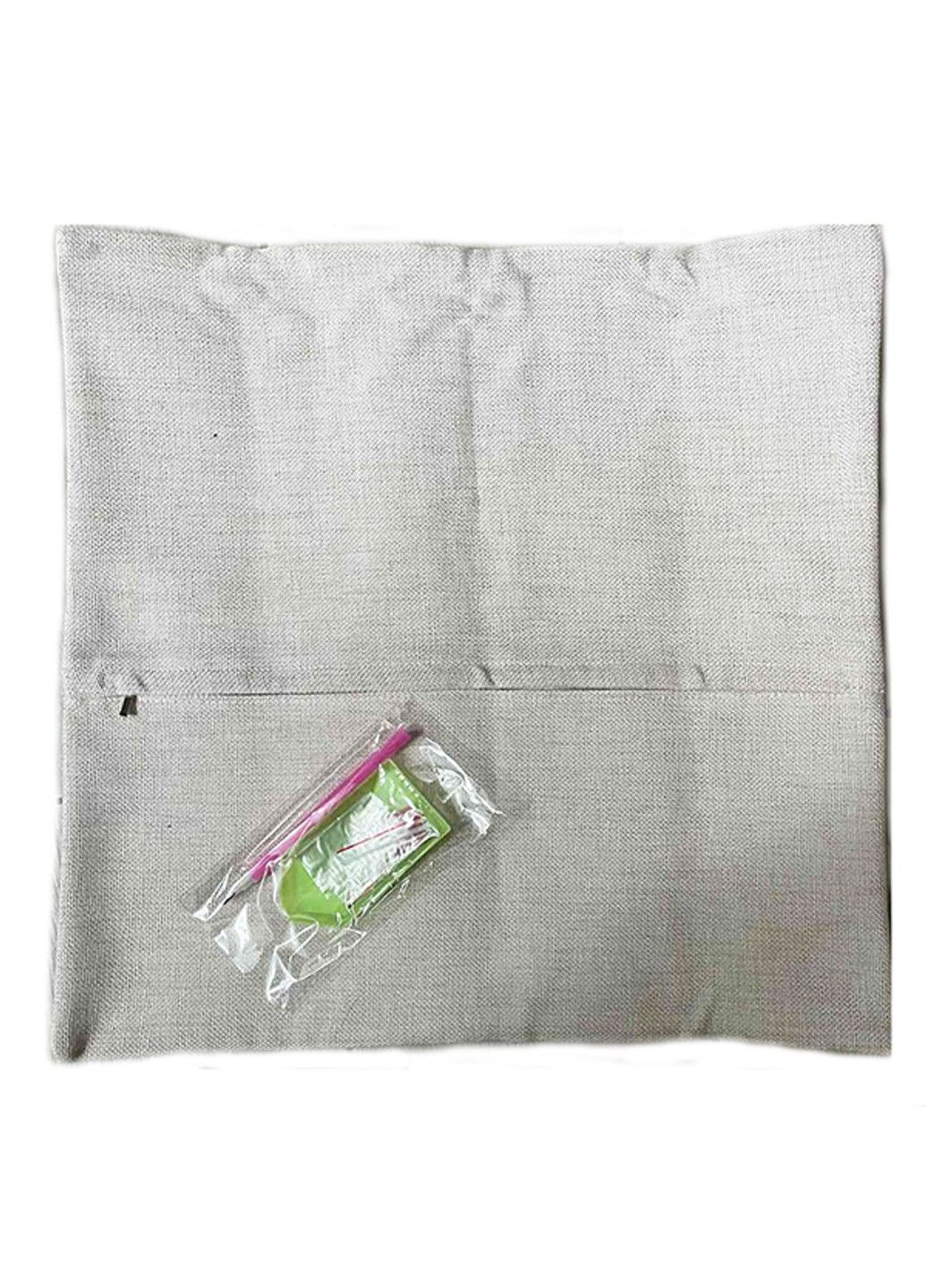 Алмазна вишивка подушка наволочка Кішка та метелик кошеня пухнастий повна викладка мозаїка 5d набори 41х41 см No Brand (332208560)