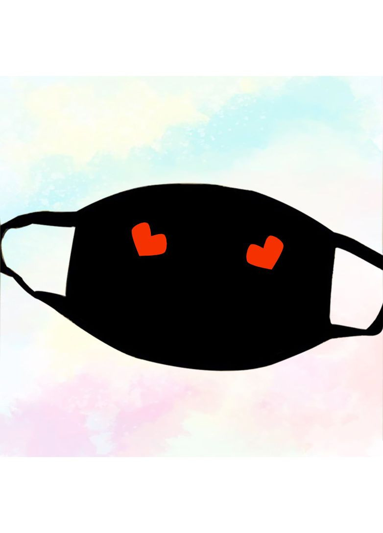 Маска защитная на лицо Сердечка на щечках косплей 17х11 см (ms094) No Brand (360802050)