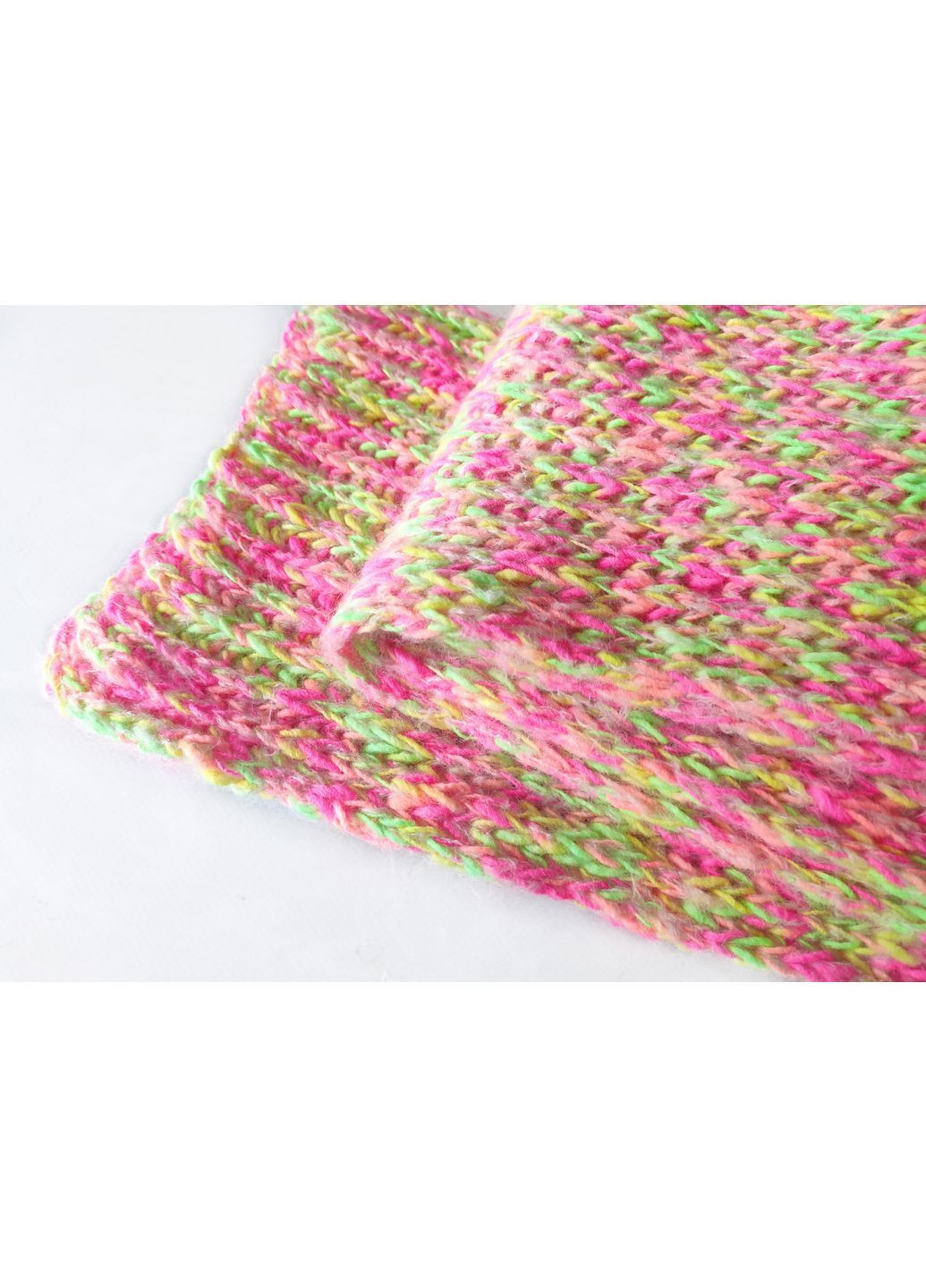 В'язаний зимовий шарф з мериносу неонових кольорів, ручна робота No Brand (366340008)