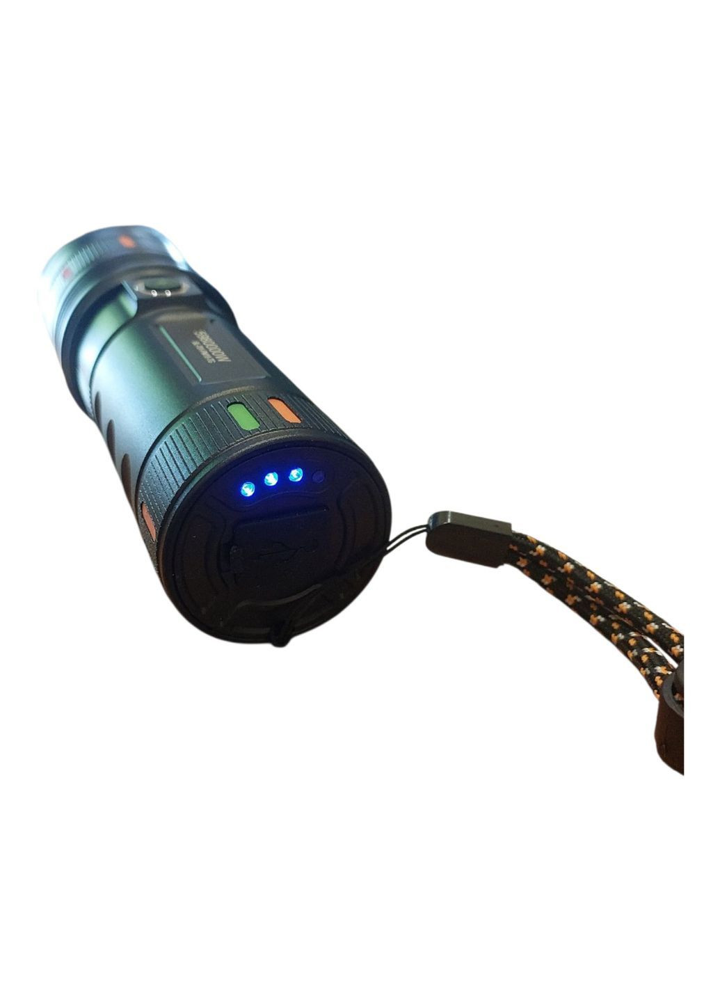 Мощный фонарь 701-PM10-TG с ZOOM, со встроеным аккумулятором 4 режима, USB, алюминий Zoom No Brand (370160619)