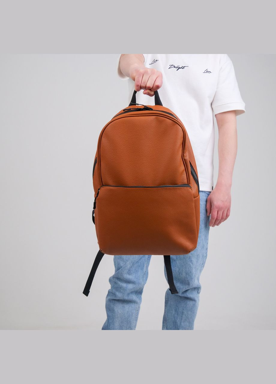 Городской рюкзак из экокожи горчичного цвета с отделением под ноутбук ToBeYou x (293247129)