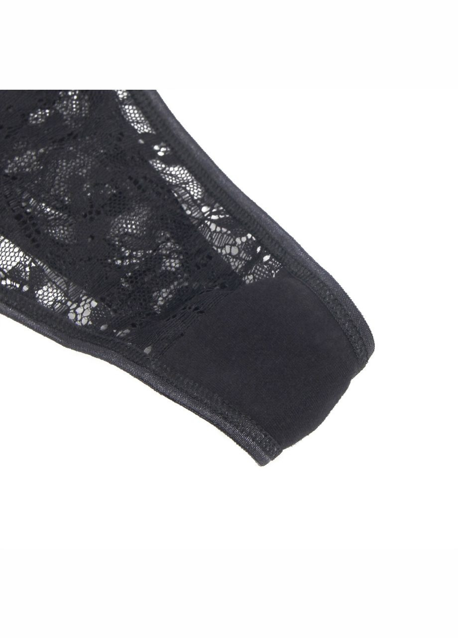 Стринги кружевные Star Night с декором стразами Love,черные, S No Brand (330617935)