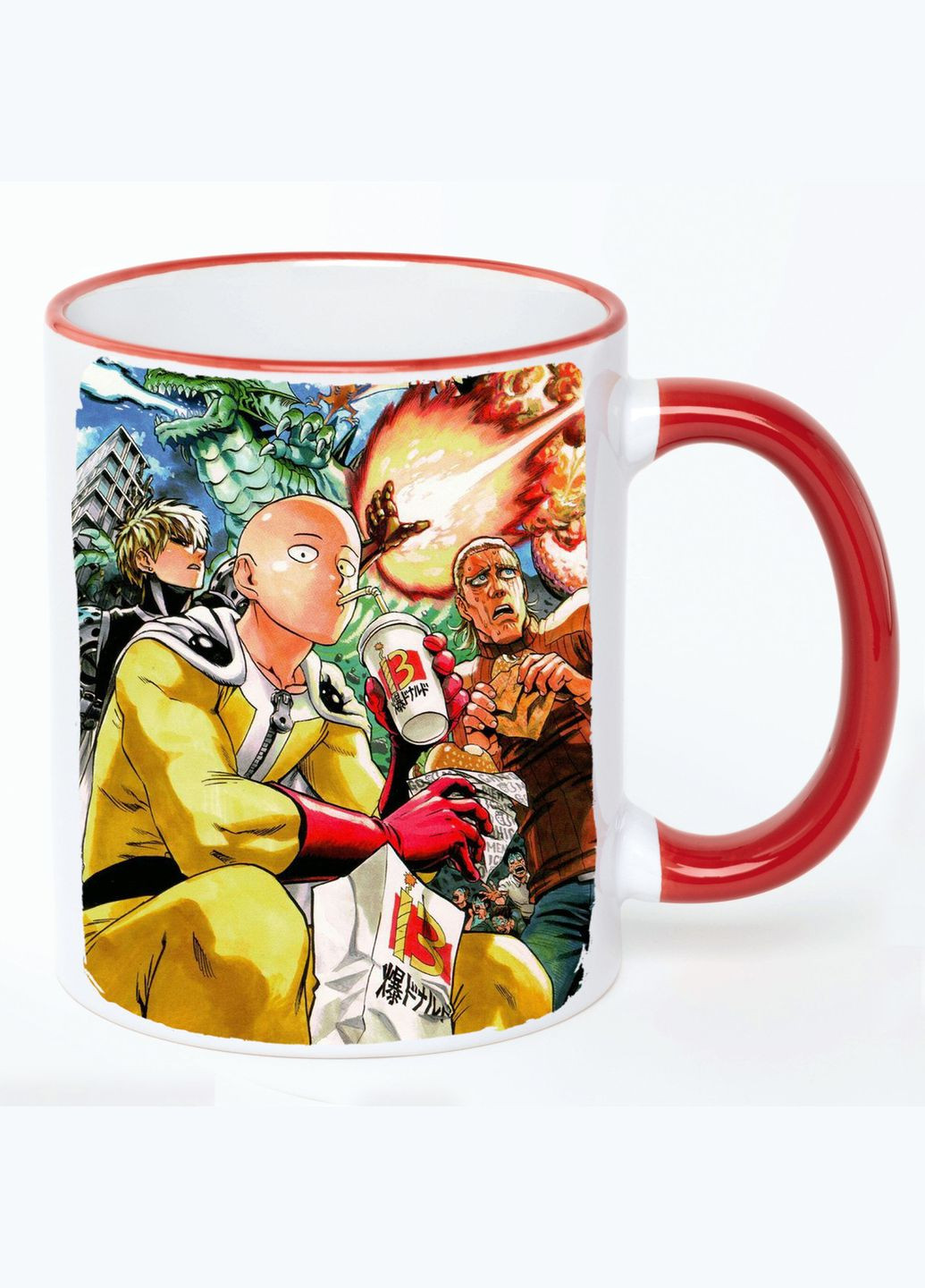 Чашка Ванпачмен Аниме #005 (кружка, кружка) Белая с Красной ручкой 330 мл No Brand (322713424)
