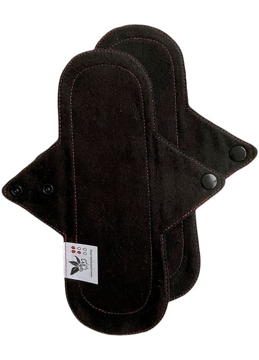 Многоразовая прокладка для менструации Нормал, 3 капли, 2 шт., черная 2шт (1398057-23200168) Ecotim for girls (368626982)