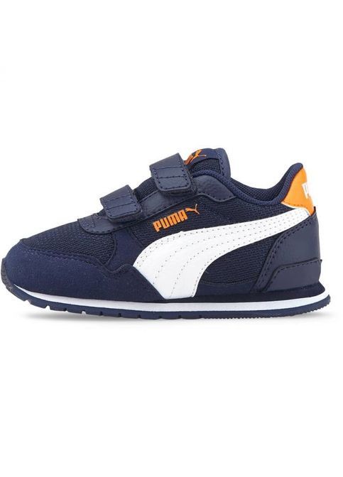 Синій всесезон кросівки kids st runner v3 mesh peacoat/white/vibrant orange р. 6/22/14.5см Puma